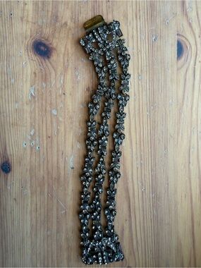 Sweet Romance Gunmetal Crystal Multi-Row Bracelet